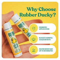 Rubber Ducky applied outdoors showing UV protection benefit during activities