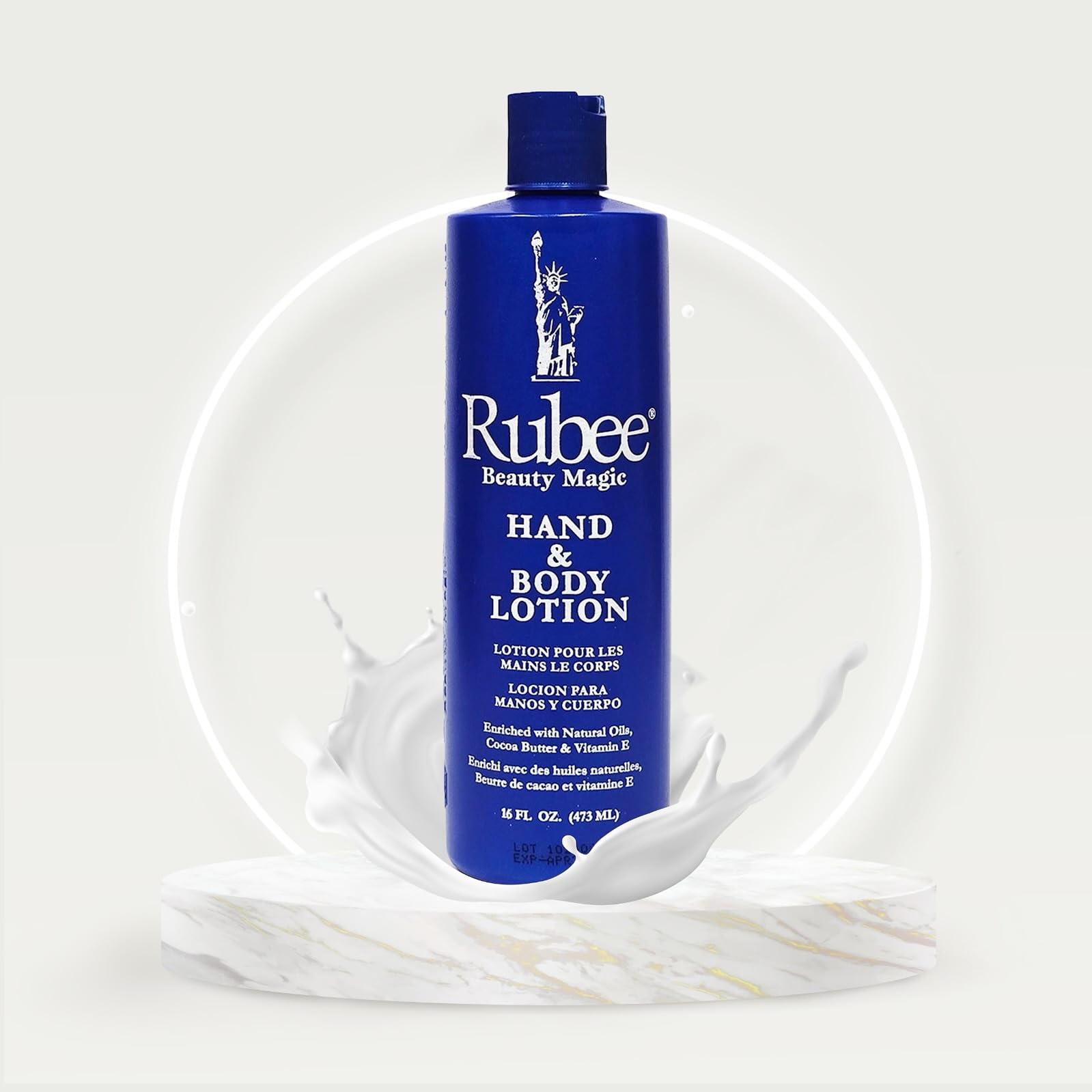 RUBEE close-up texture showing creamy lotion and fast absorption benefit