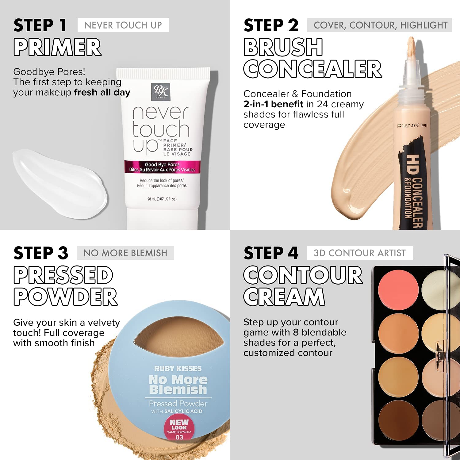 Ruby Kisses trio placed in makeup bag illustrating versatile on-the-go convenience