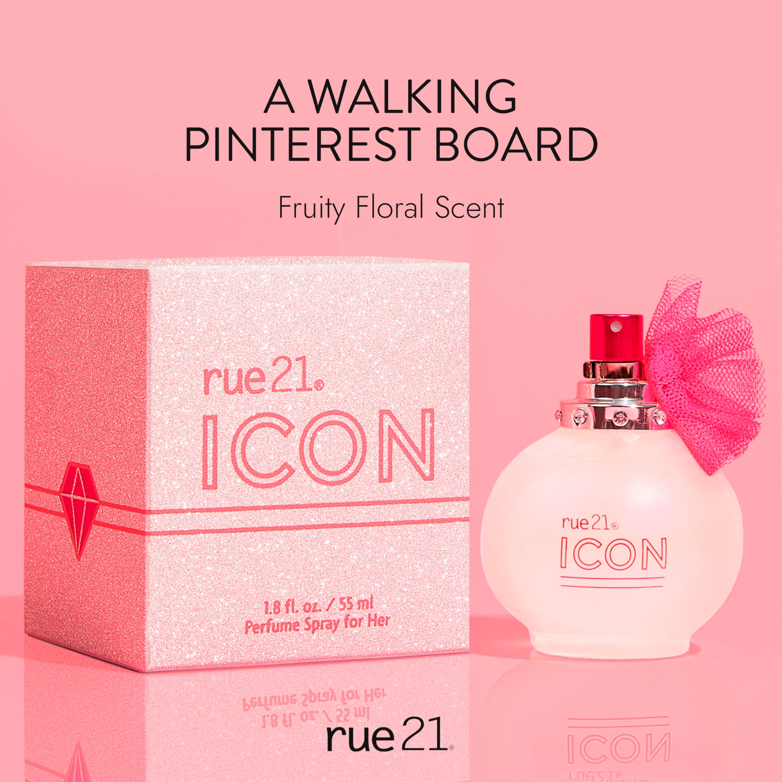 Rue 21 freesia and peach composition showing floral-fruity harmony benefit