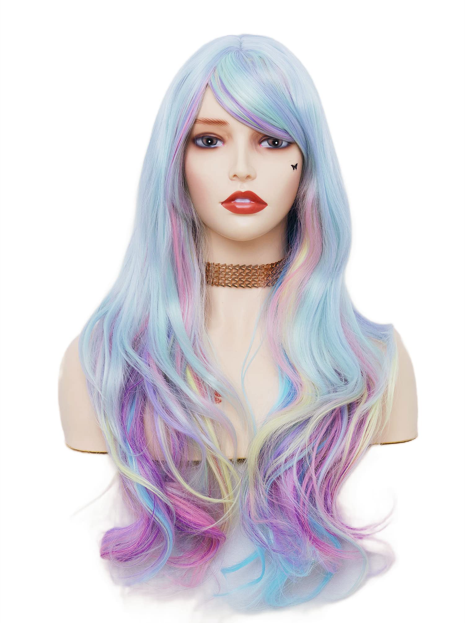 Rugelyss back view displaying 26-inch length and flowing waves for full coverage