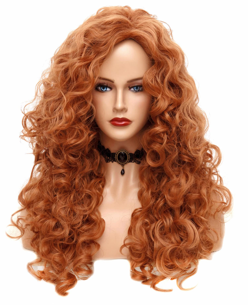 Rugelyss front view showing copper fox red wig and flattering length