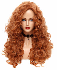 Rugelyss front view showing copper fox red wig and flattering length