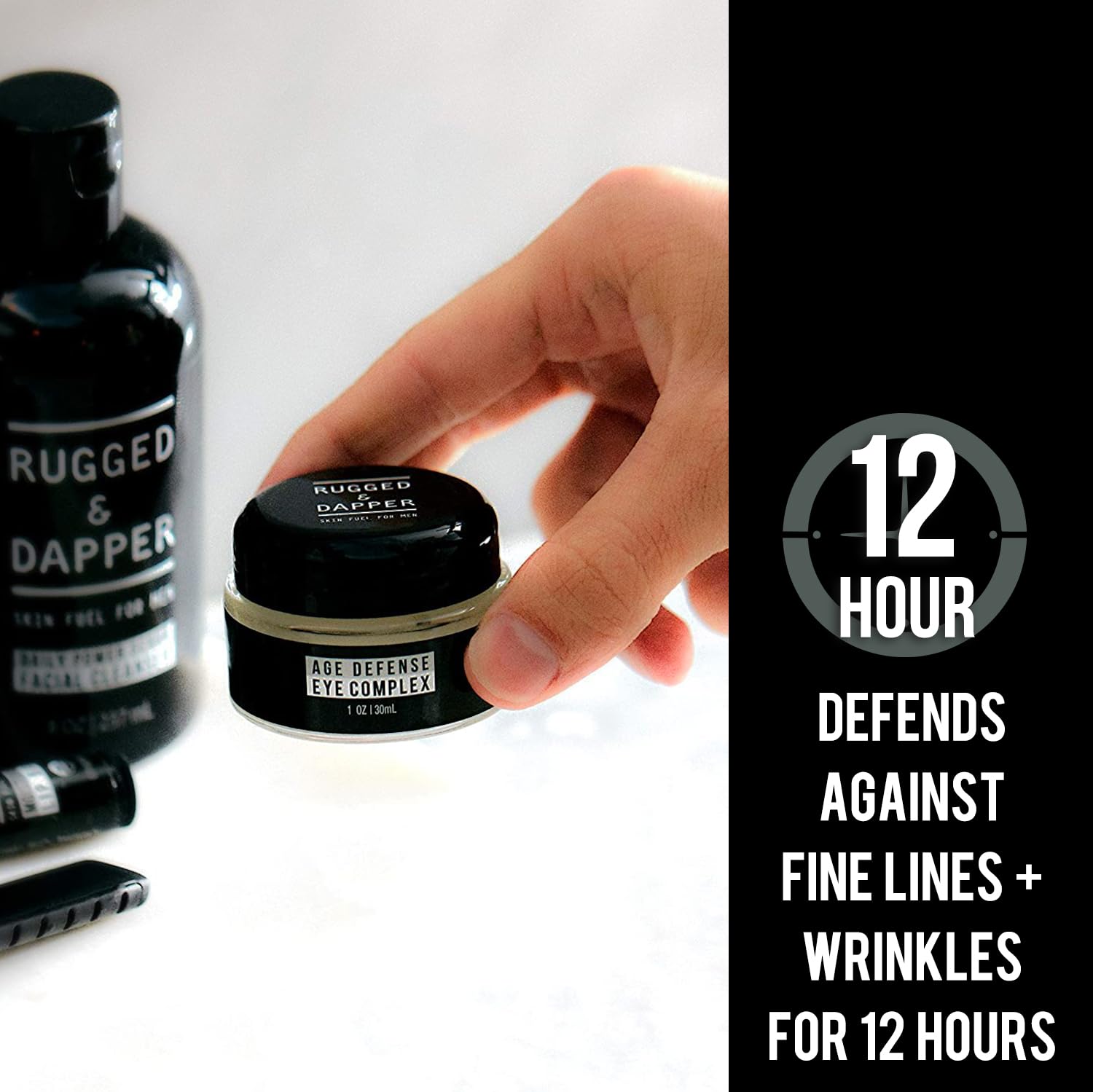 RUGGED & DAPPER gel texture close-up highlighting fast absorption benefit