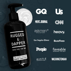 RUGGED & DAPPER rich foam lather in hand for efficient scalp cleansing