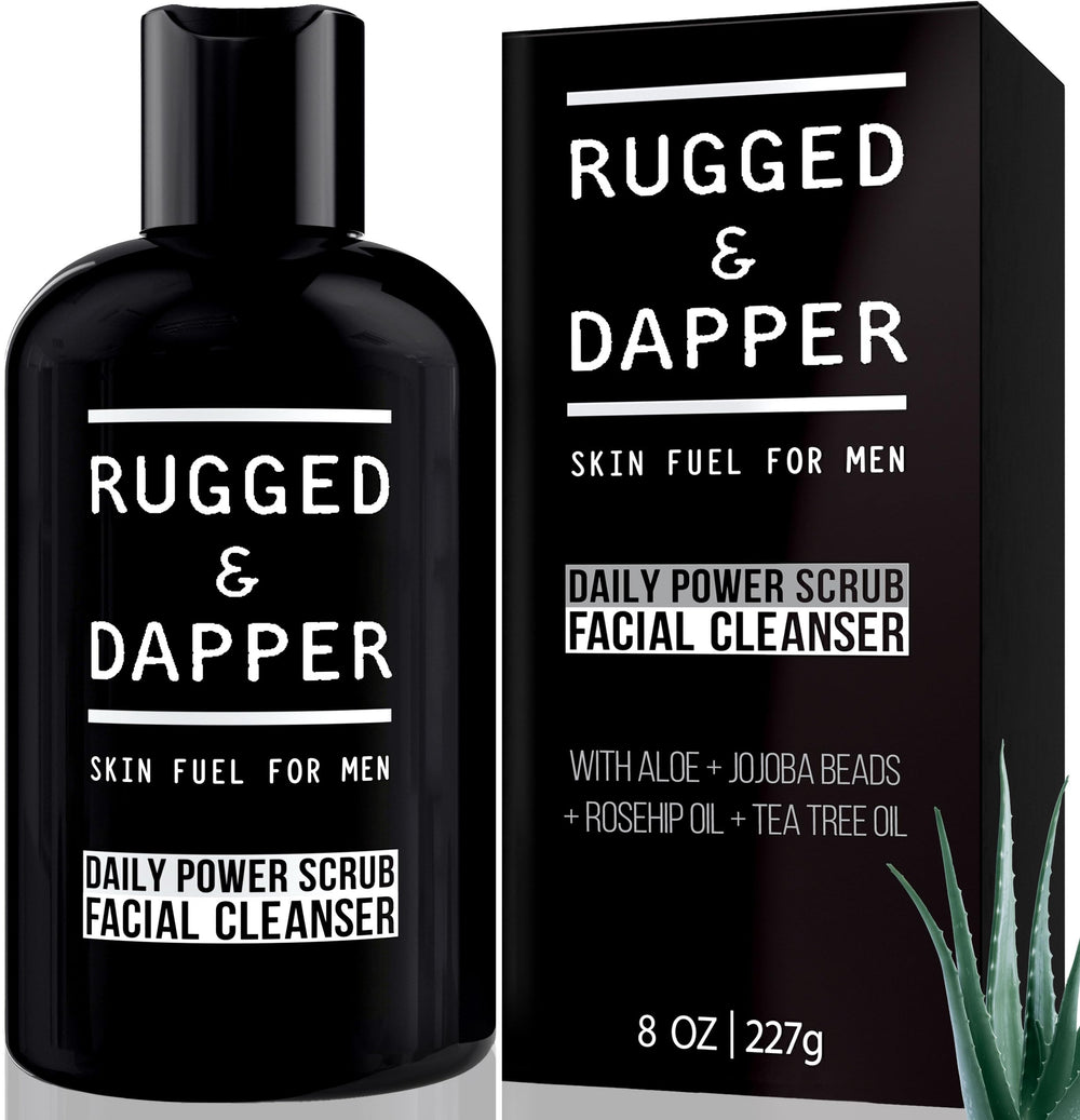 RUGGED & DAPPER front packaging showing product benefits and fresh scent