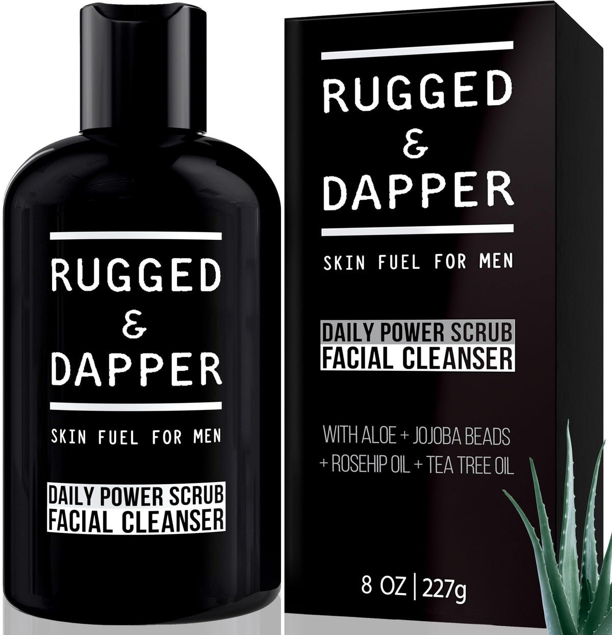 RUGGED & DAPPER front packaging showing product benefits and fresh scent