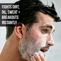 RUGGED & DAPPER exfoliant texture and lather demonstrating gentle scrub
