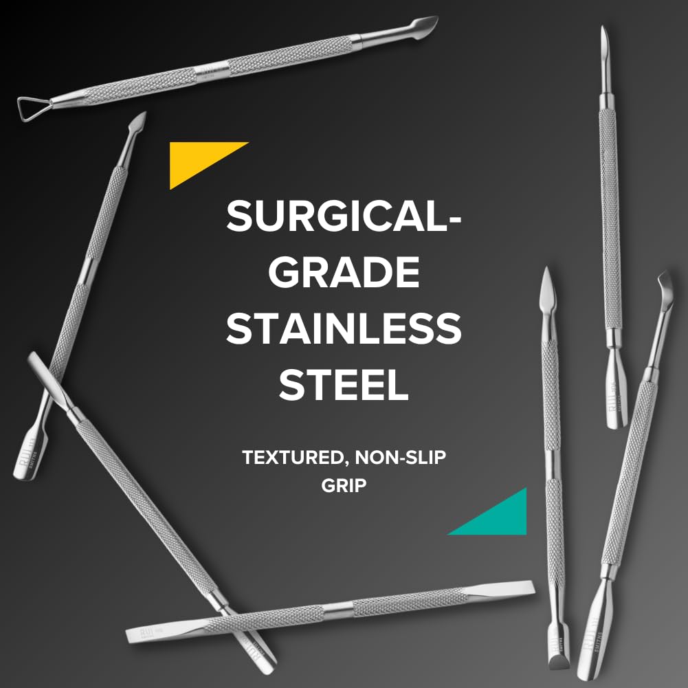 Rui Smiths cuticle pusher positioned on a salon tray illustrating professional readiness