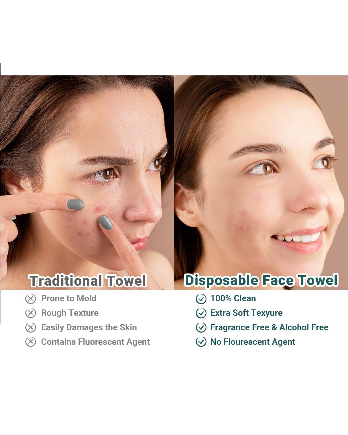 RUIJIU towel removing makeup wet, illustrating strong wet durability benefit