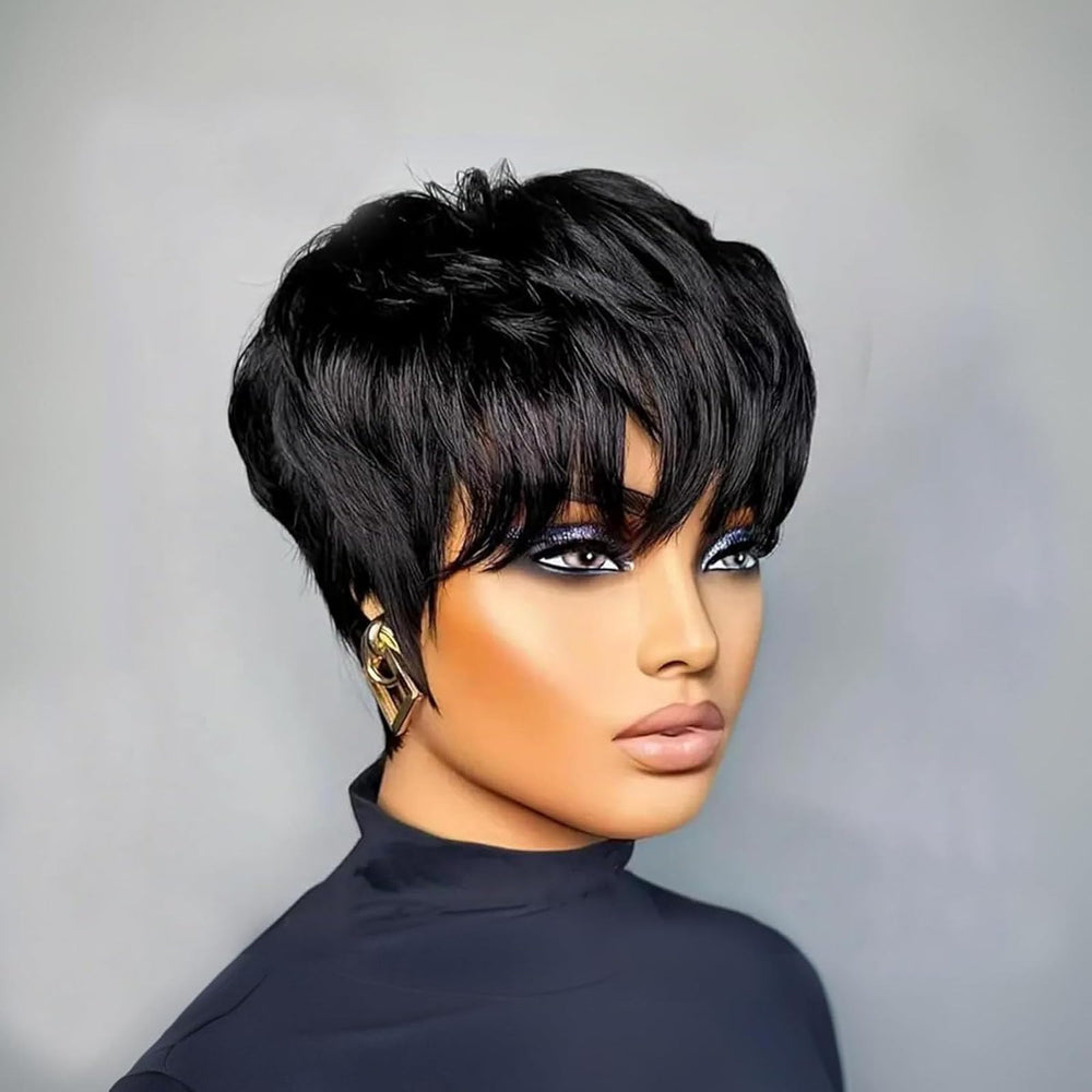 RUISENNA front view pixie wig showing natural hairline and instant style benefit