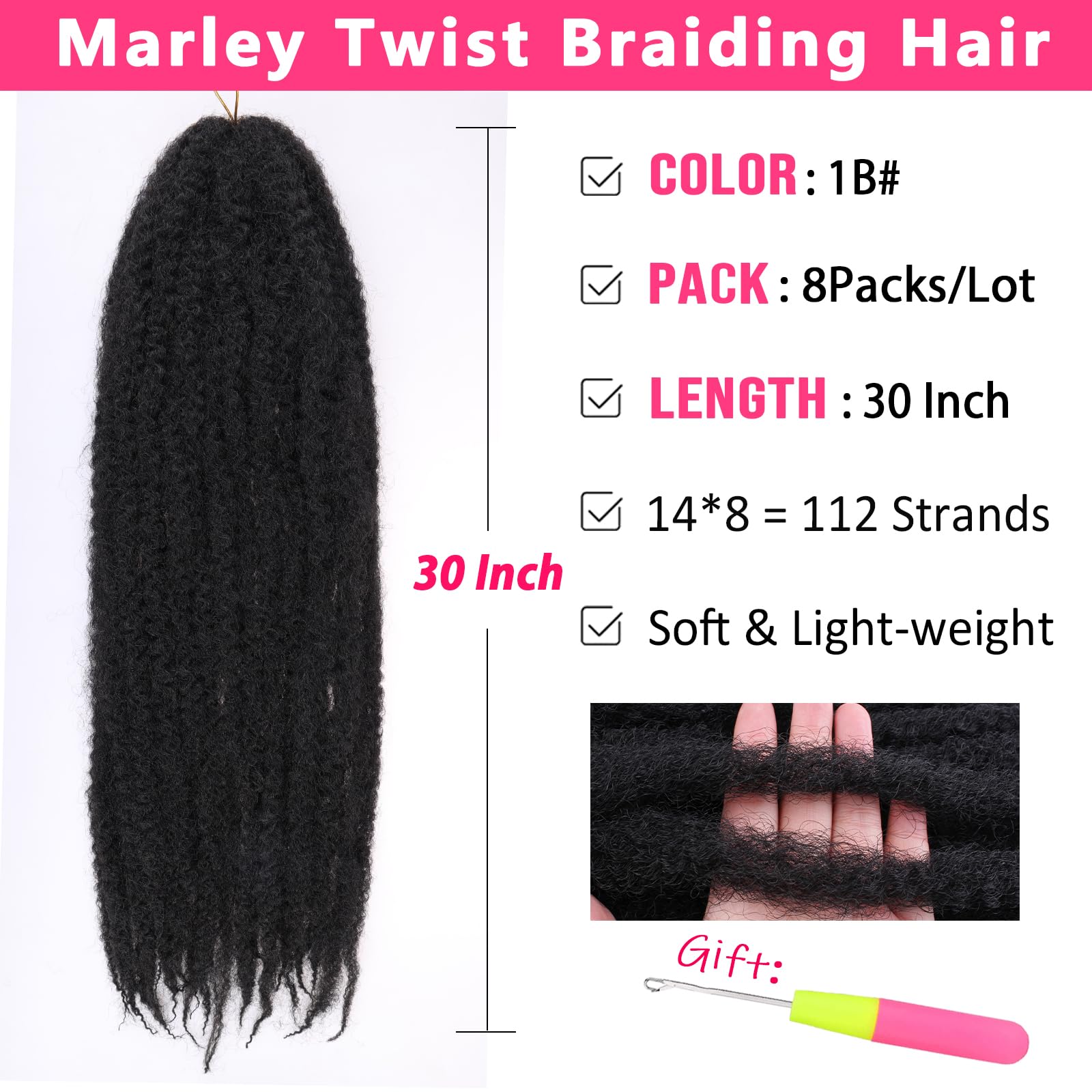 RuiYok close-up texture of kinky afro fiber for realistic, natural look