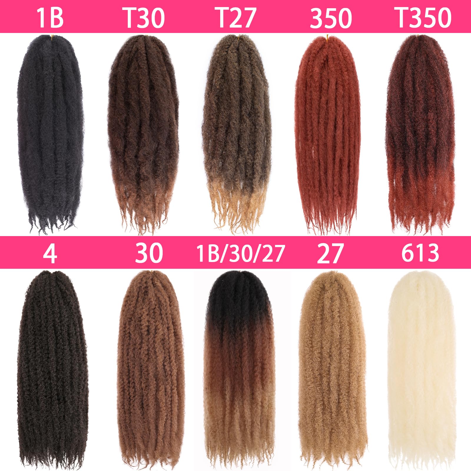 RuiYok color swatches 1B 27 30 T27 showing mix-and-match versatility