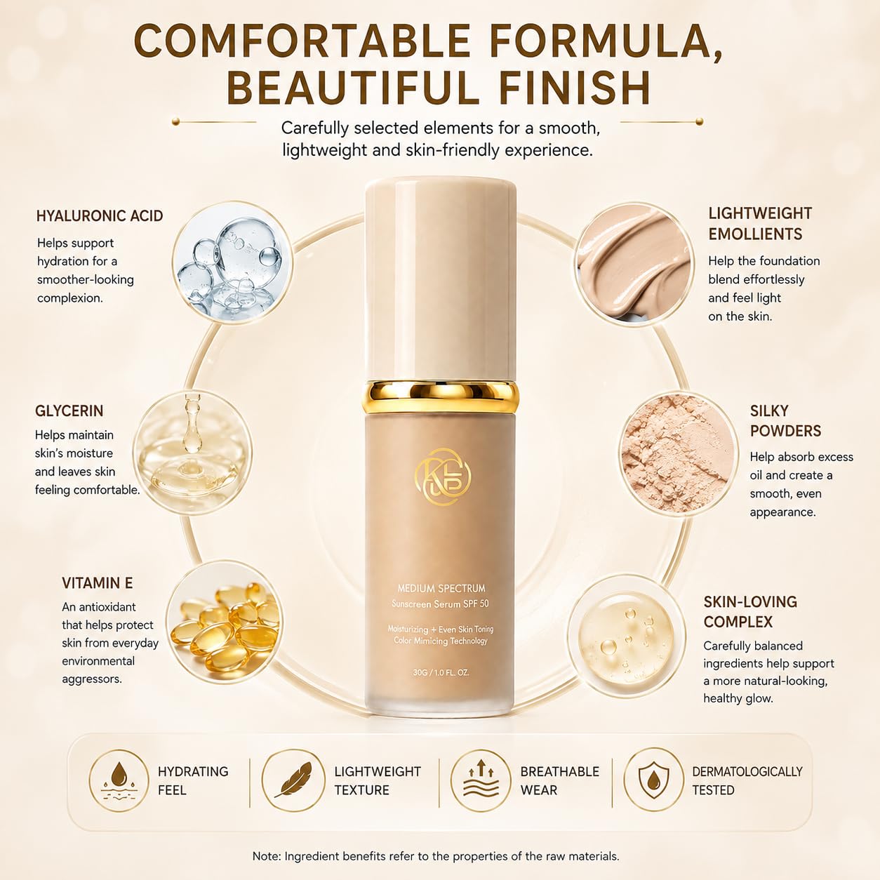 Rulinal foundation on applicator demonstrating easy, controlled dispensing