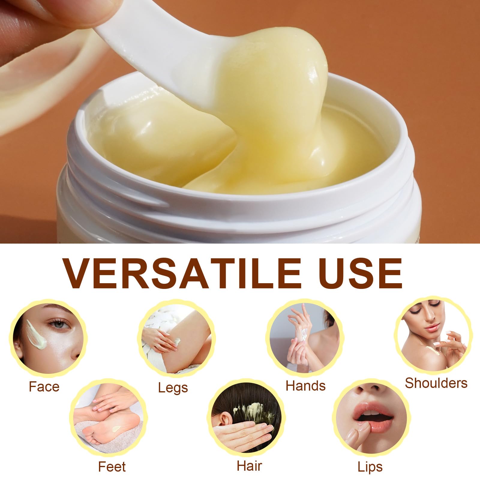 Rulviou scoop in hand demonstrating easy warm-application benefit