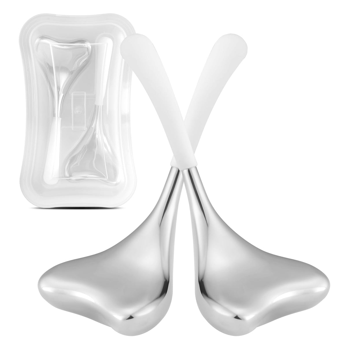 Running man cryo stick front product showing V-shaped cooling globes and handle for precise massage