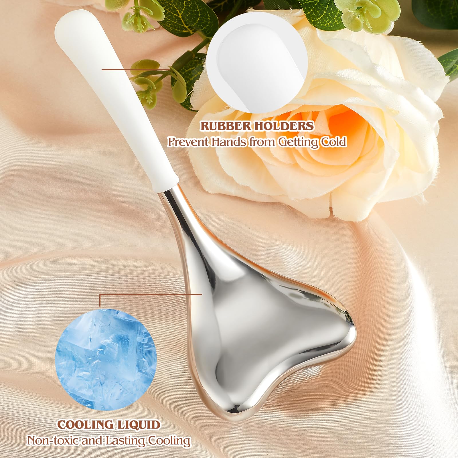Running man cryo stick beside makeup items to show compact scale and travel-ready design