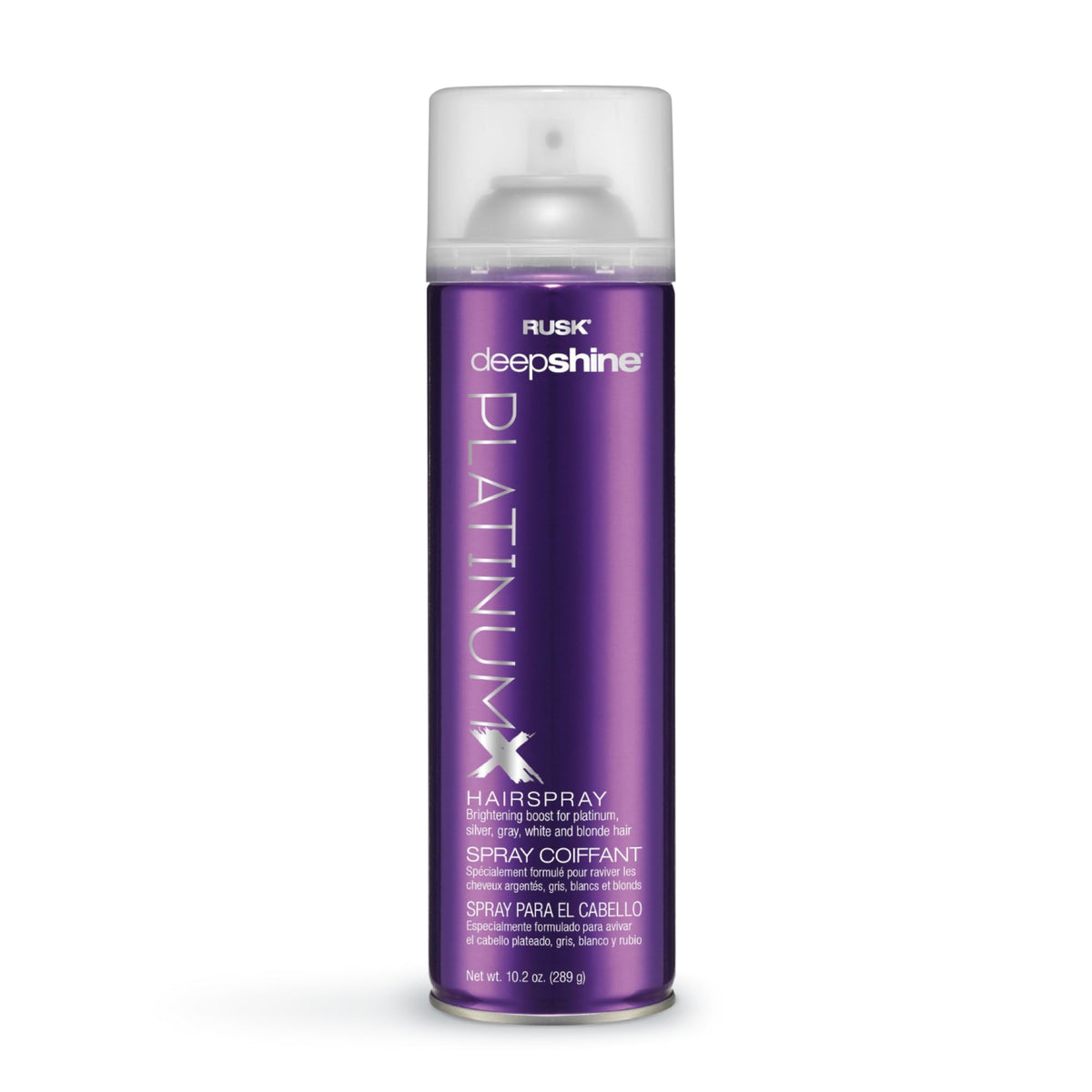 RUSK Deepshine PlatinumX front packaging showing product and size for quick identification