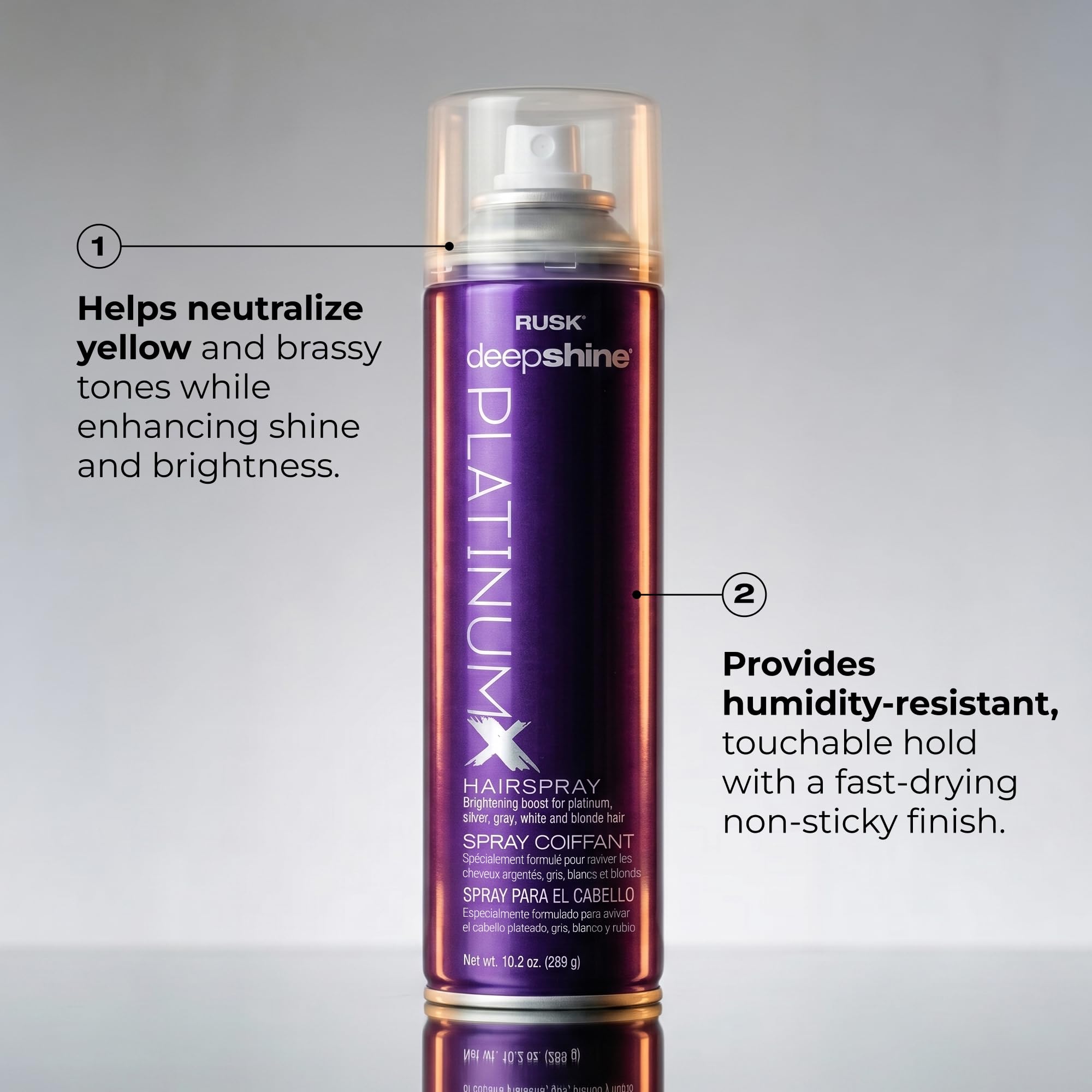 RUSK fine mist texture demonstrating lightweight coverage that avoids buildup