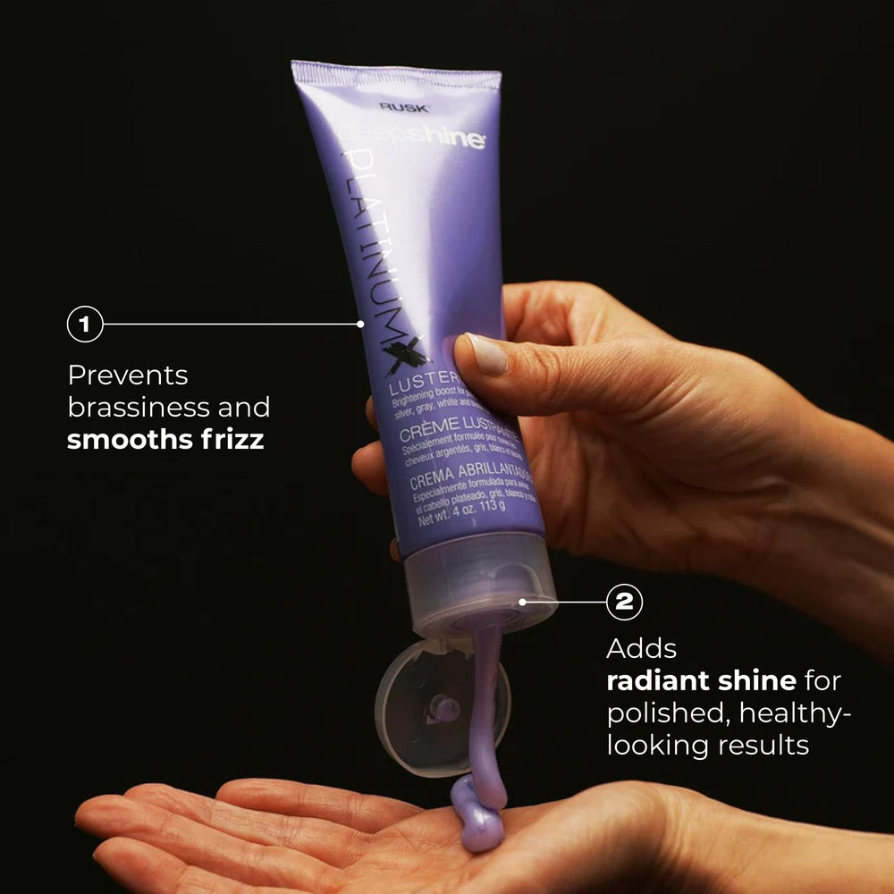 RUSK cream in hand being dispensed to demonstrate easy application and touchable control