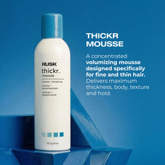 RUSK thickening mousse foam texture close-up showing airy body