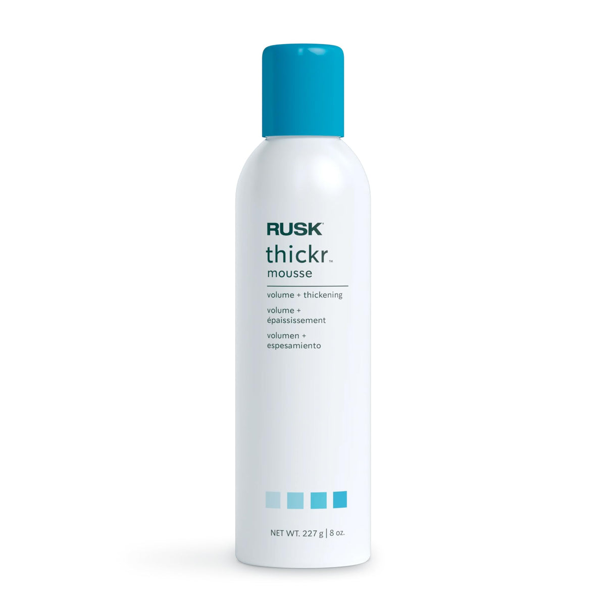 RUSK front packaging showing product and volume benefit