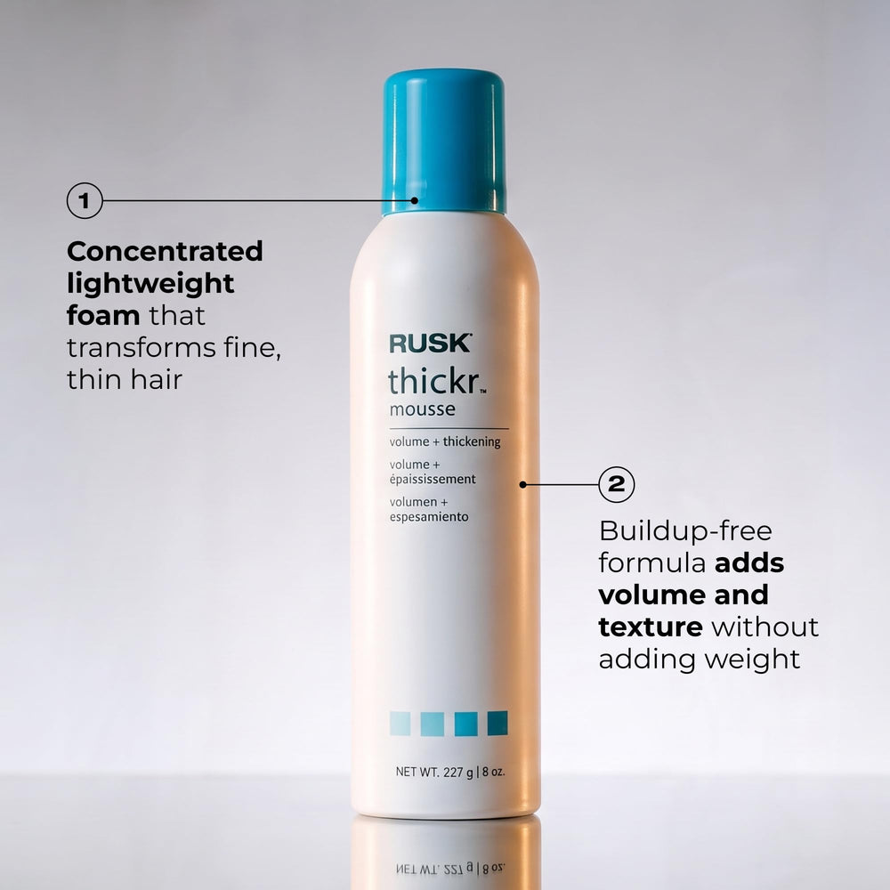 RUSK used at roots to demonstrate visible lift and fullness
