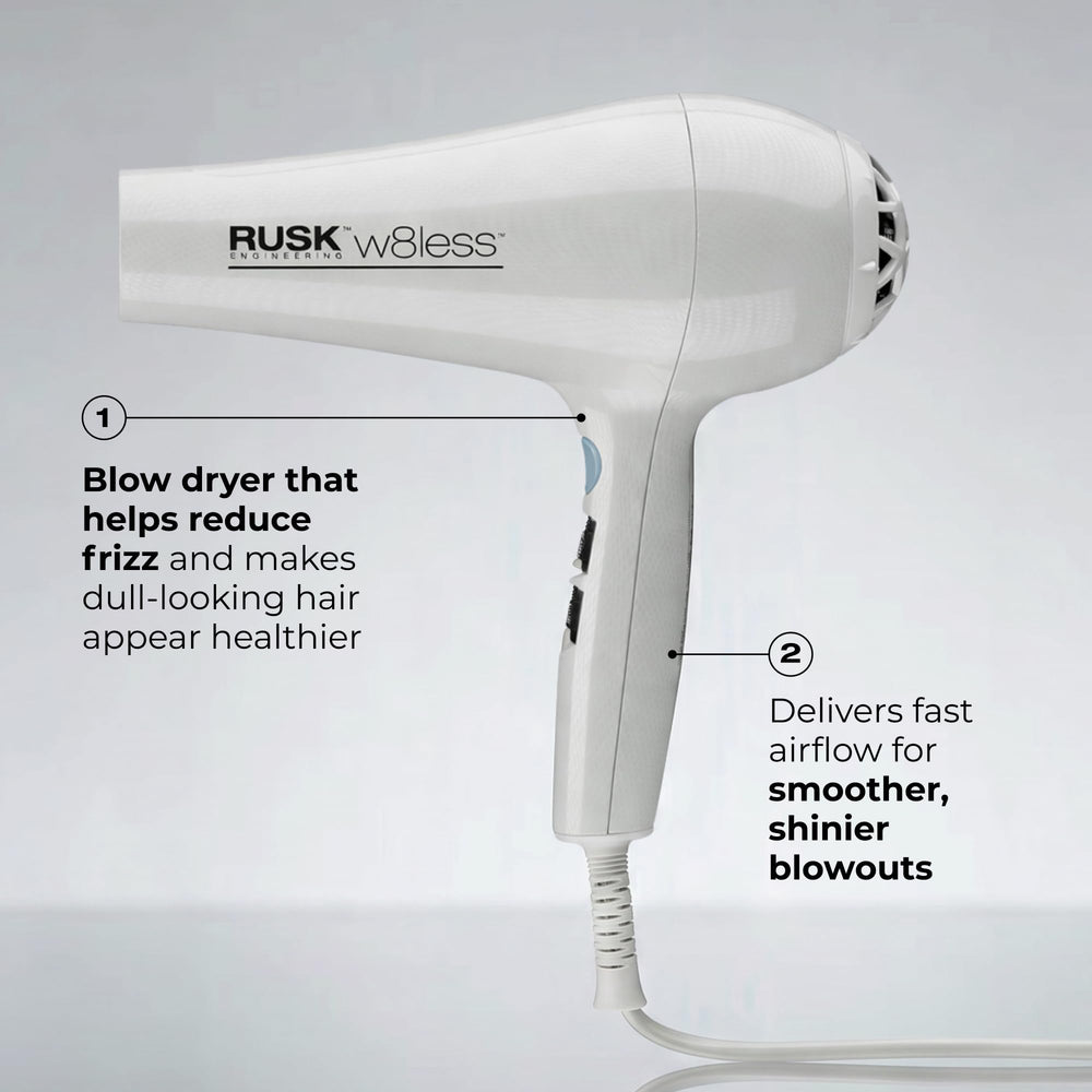 RUSK W8less handle and controls for easy heat and speed adjustments