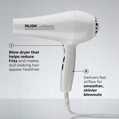RUSK W8less handle and controls for easy heat and speed adjustments