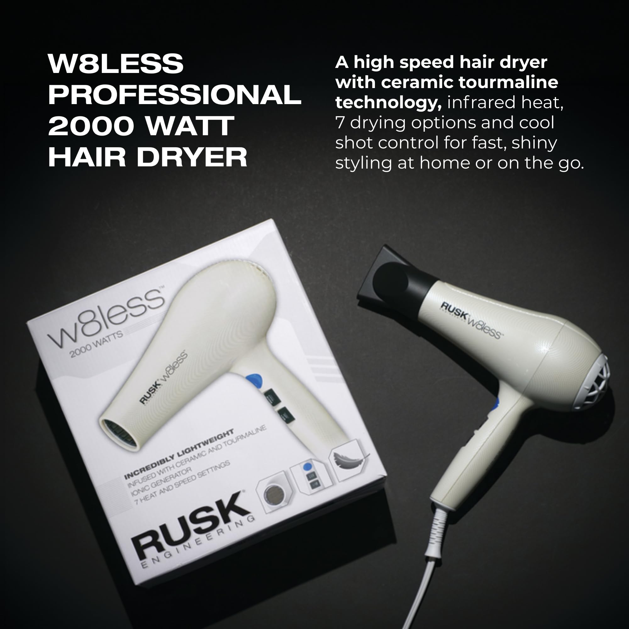 RUSK W8less side profile highlighting lightweight shape for comfort