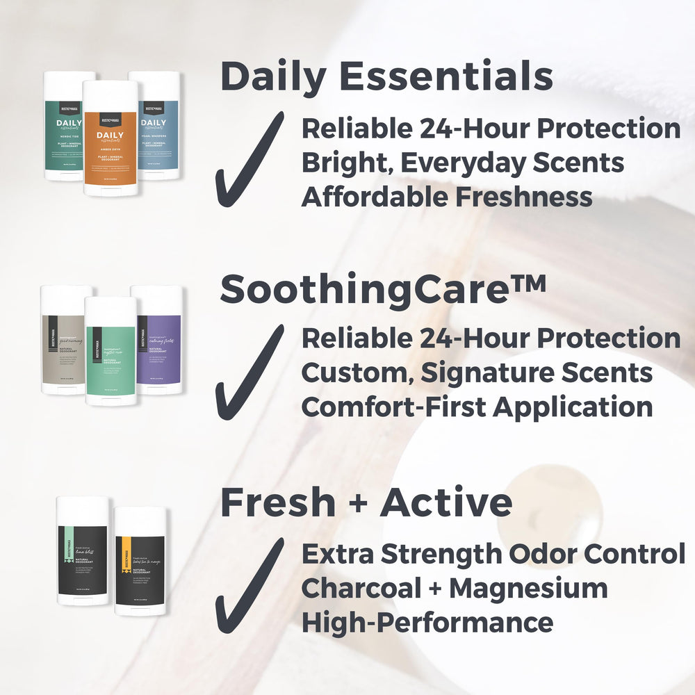 Rustic MAKA deodorant in a bathroom scene for daily routine convenience