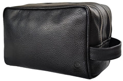 RUSTIC TOWN front view leather dopp kit showing style and organized travel benefit