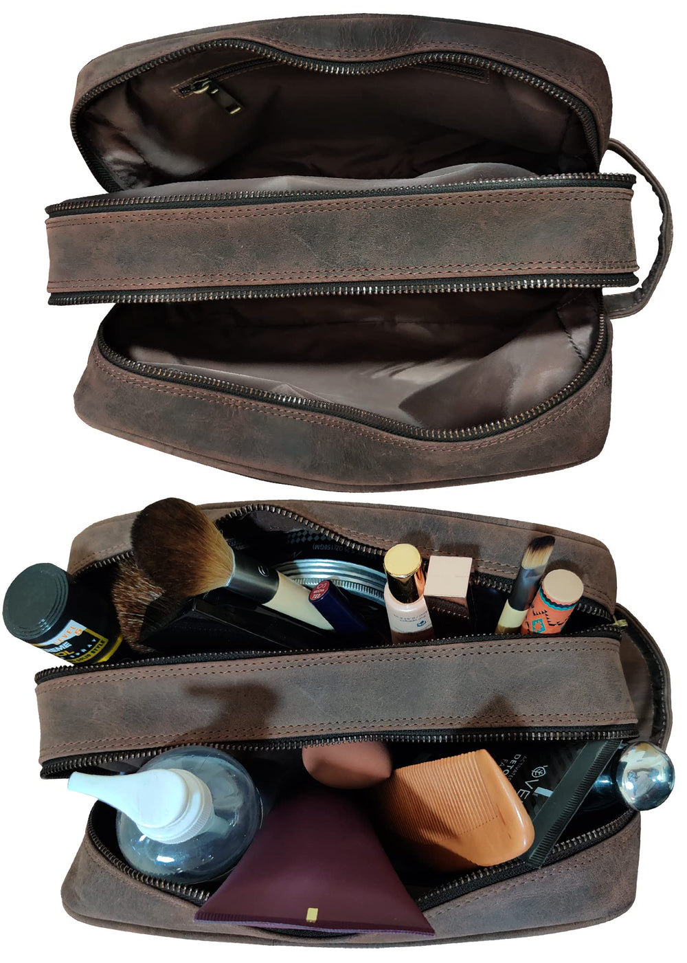RUSTIC TOWN interior pocket detail organizing razors and bottles for easy access benefit