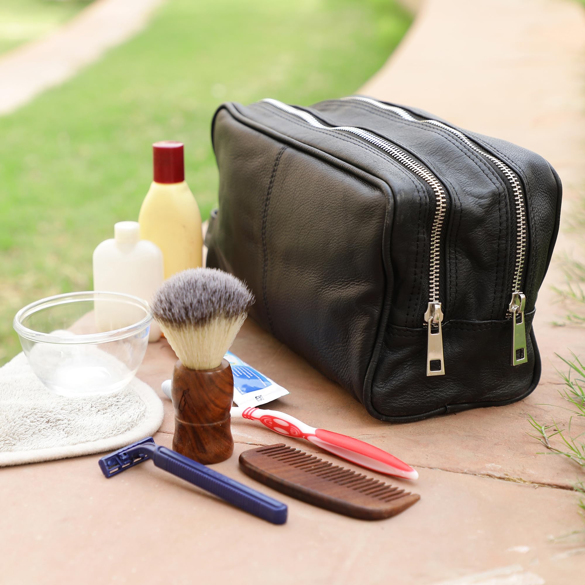 RUSTIC TOWN lifestyle traveler holding bag showing easy grab handle and portability benefit