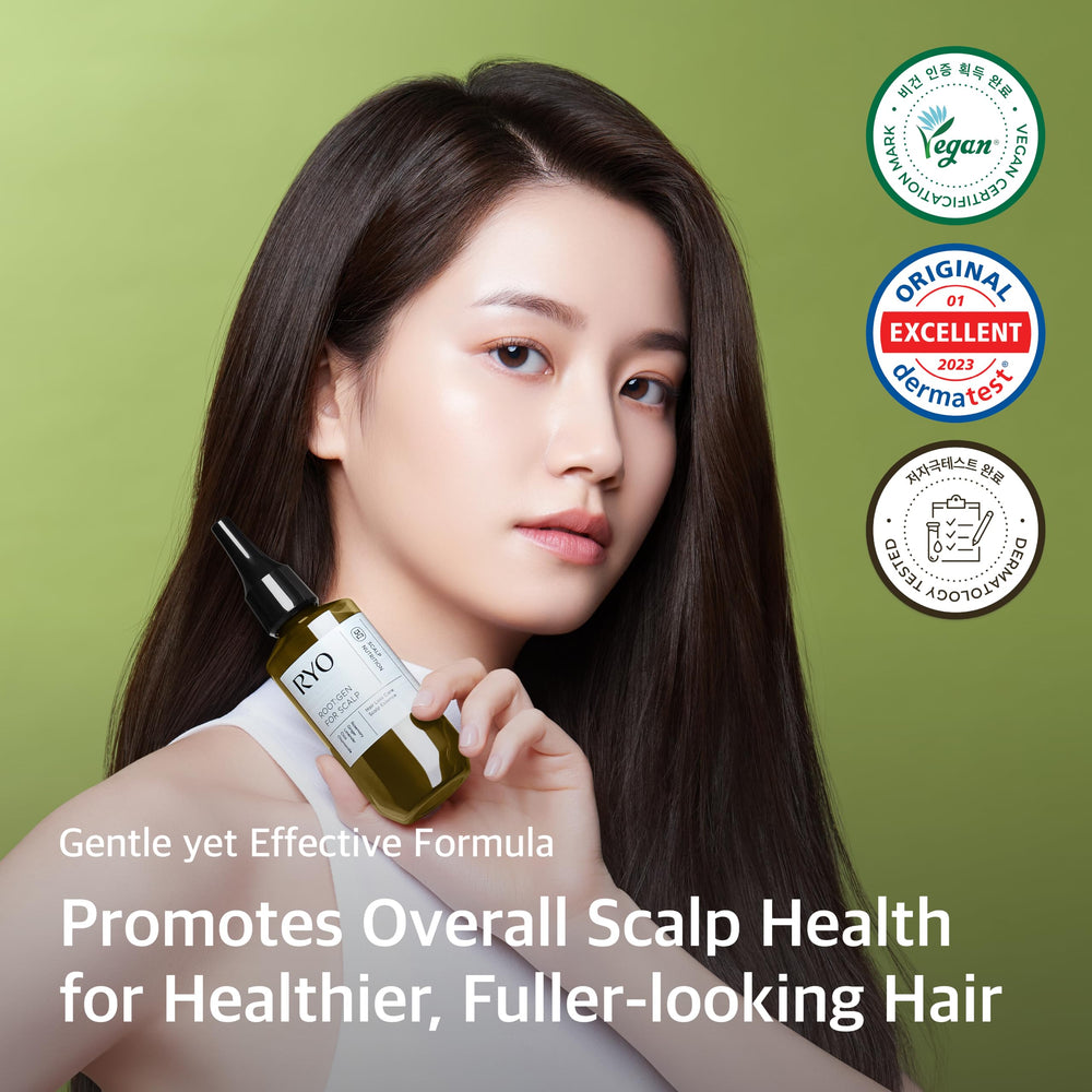 RYO ROOT:GEN paired with ROOT:GEN shampoo and conditioner for routine