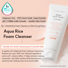 S.NATURE creamy milky foam texture on fingers demonstrating gentle lather