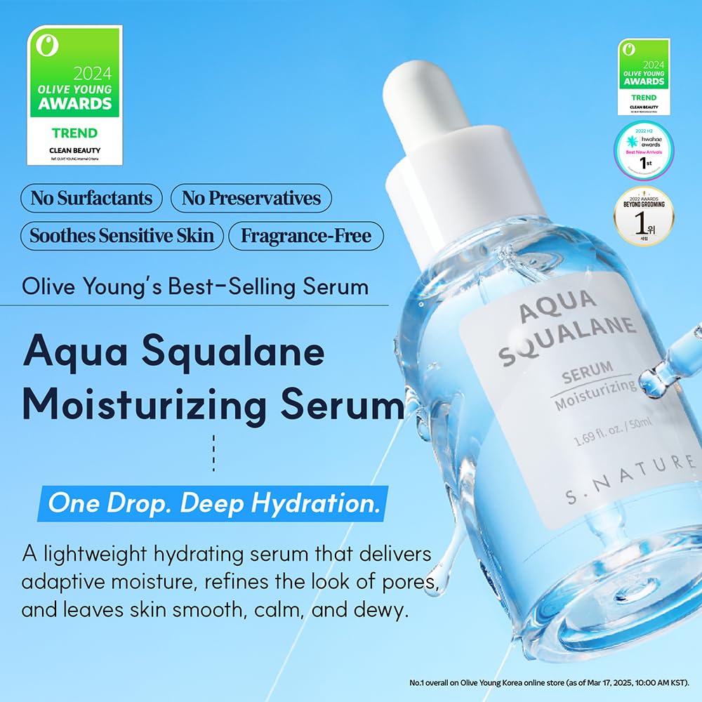 S.NATURE dropper dispensing serum for precise application and minimal waste