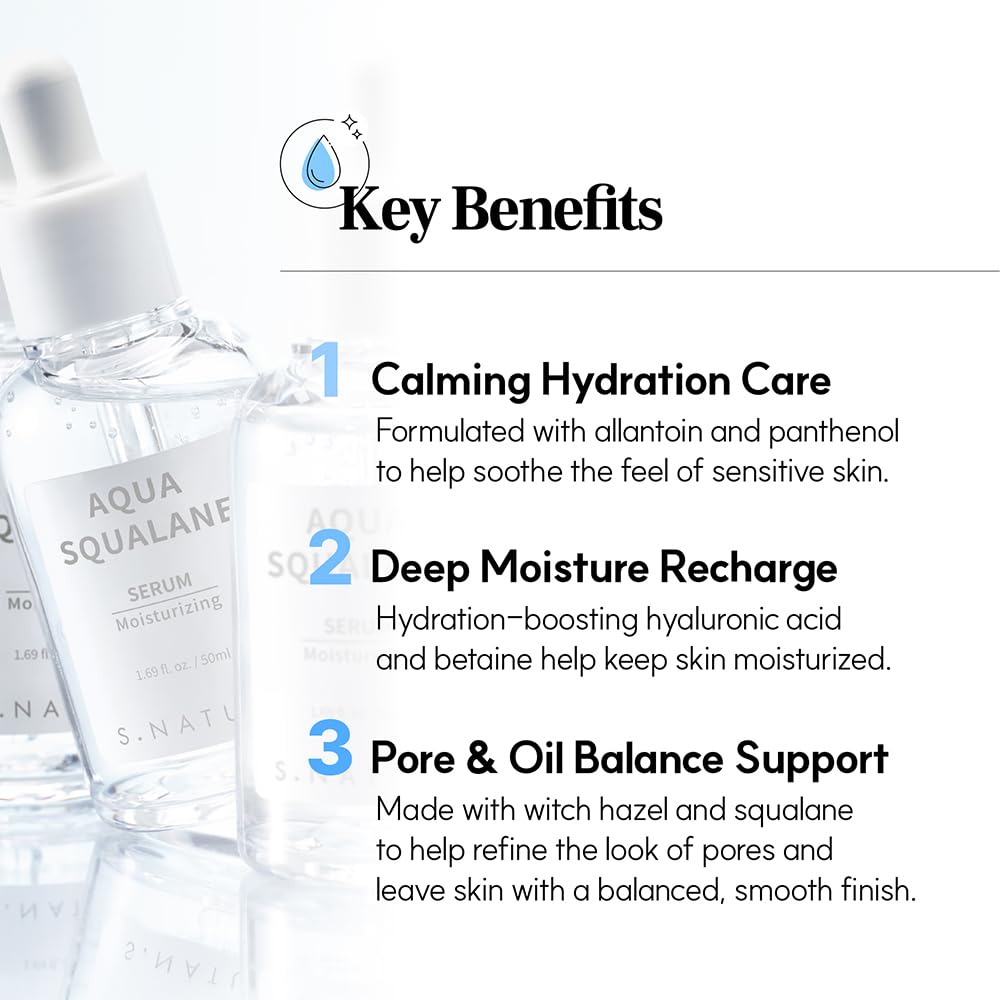 S.NATURE before and after pores look refined and skin appears smoother
