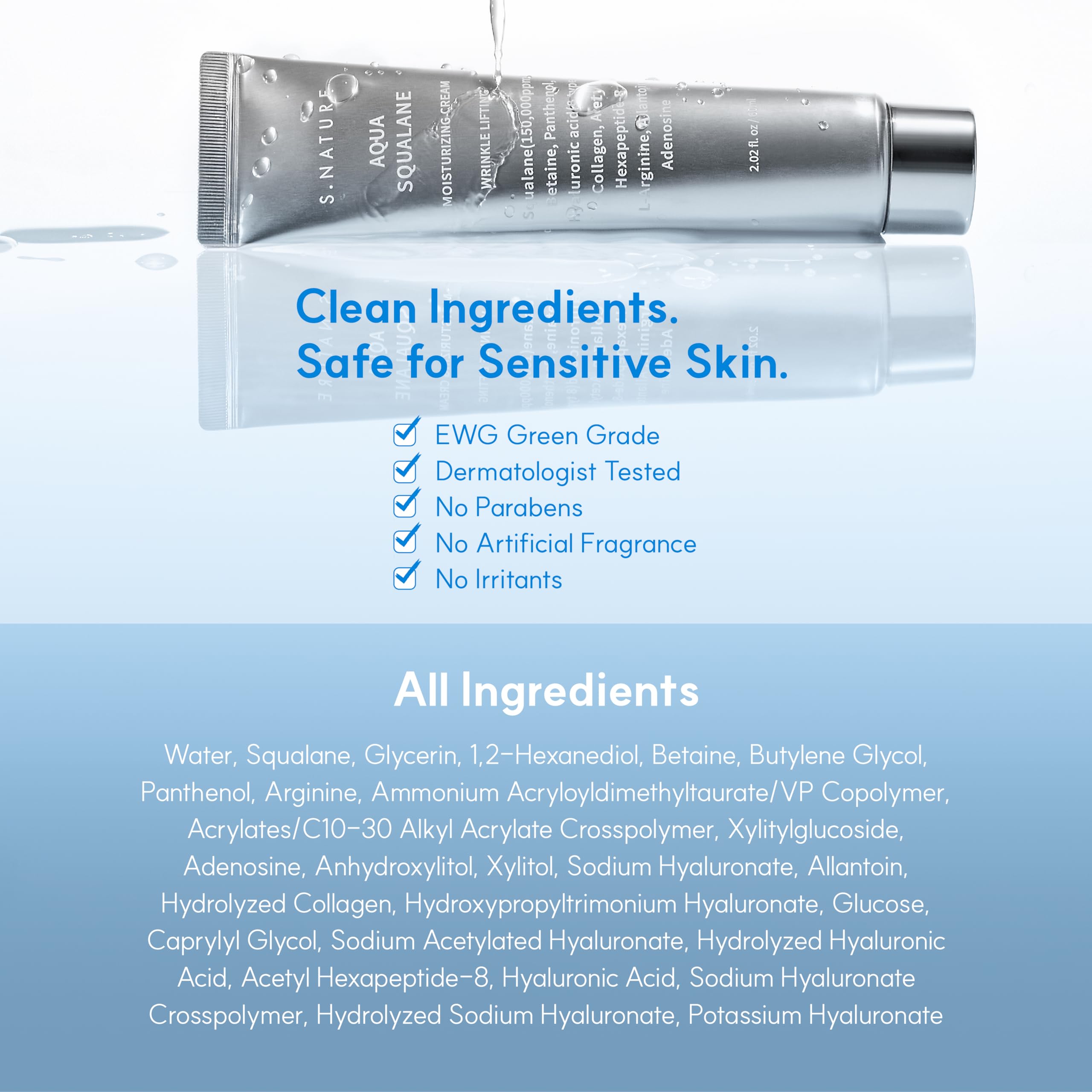 S.NATURE nighttime layering photo showing compatibility with serums