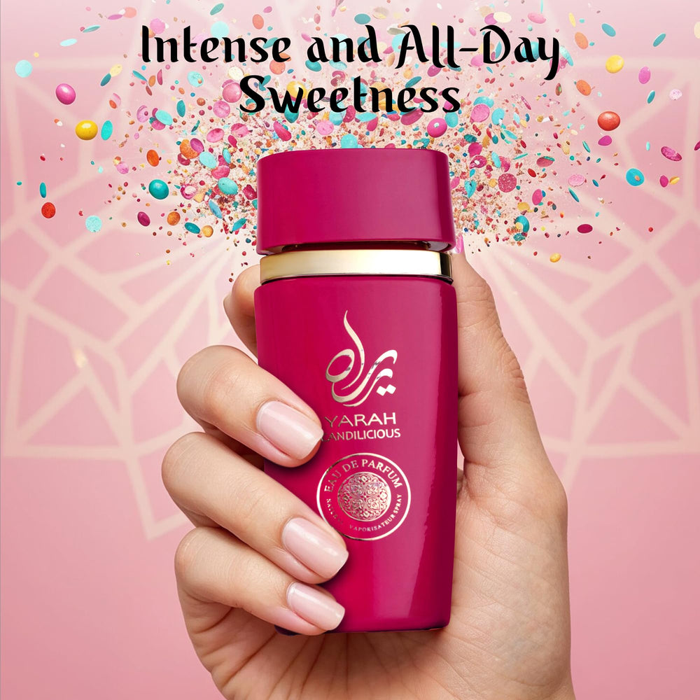 SAADAH vanilla and amber imagery conveying warm gourmand dry down