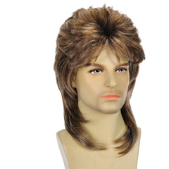 Sabosi mullet wig worn by model at a party demonstrating styled look