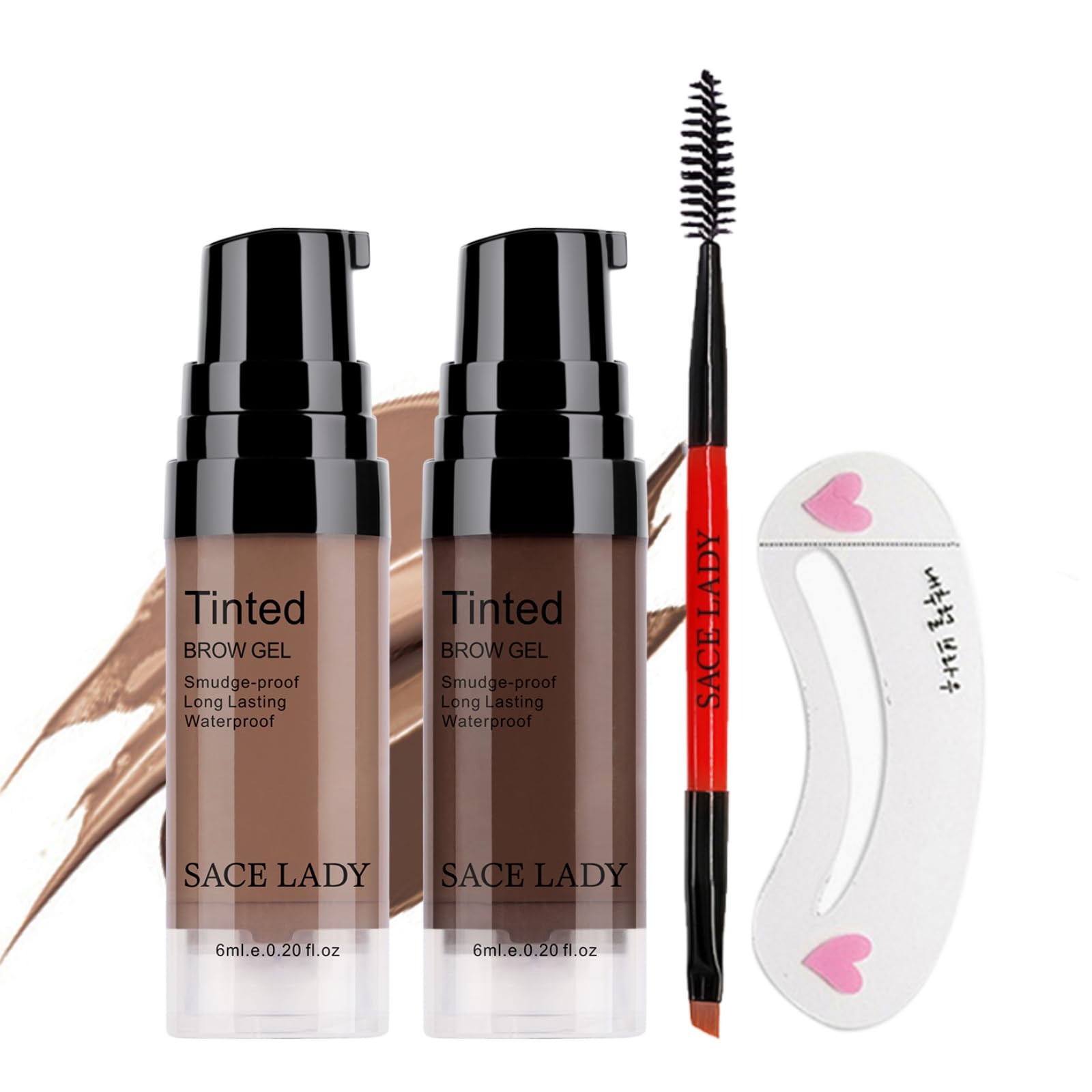SACE LADY front packaging showing dual-tone eyebrow gel set for easy selection