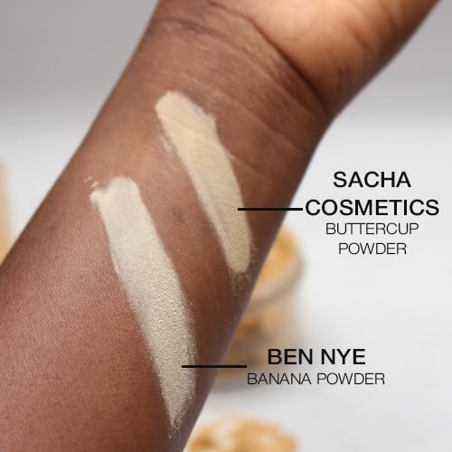 Sacha Cosmetics jar next to ruler showing 1.75 oz size and portability benefit