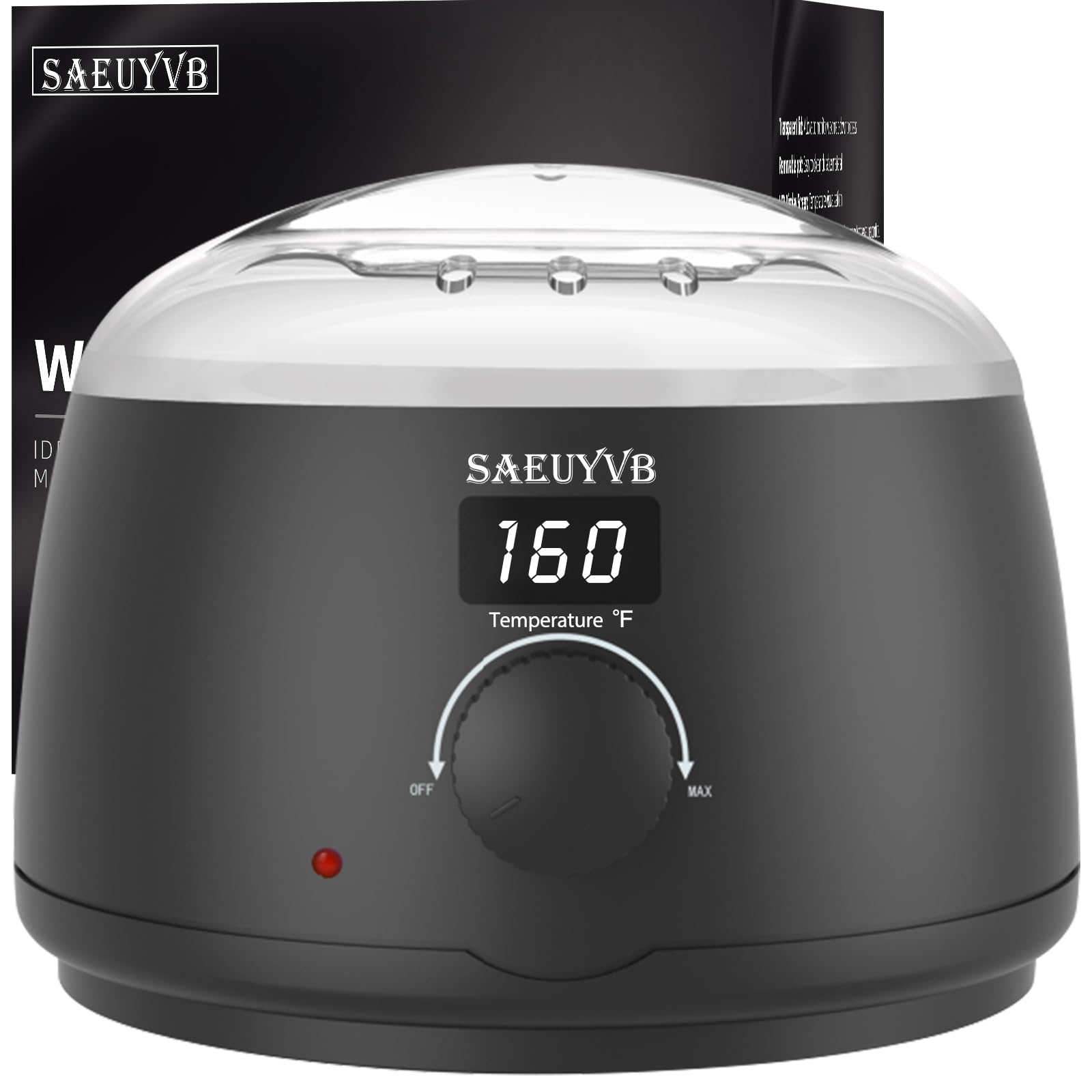 SAEUYVB front view wax warmer showing compact design and professional finish