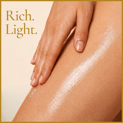 SAFA texture drops on skin highlighting fast-absorbing feel and smooth hydration