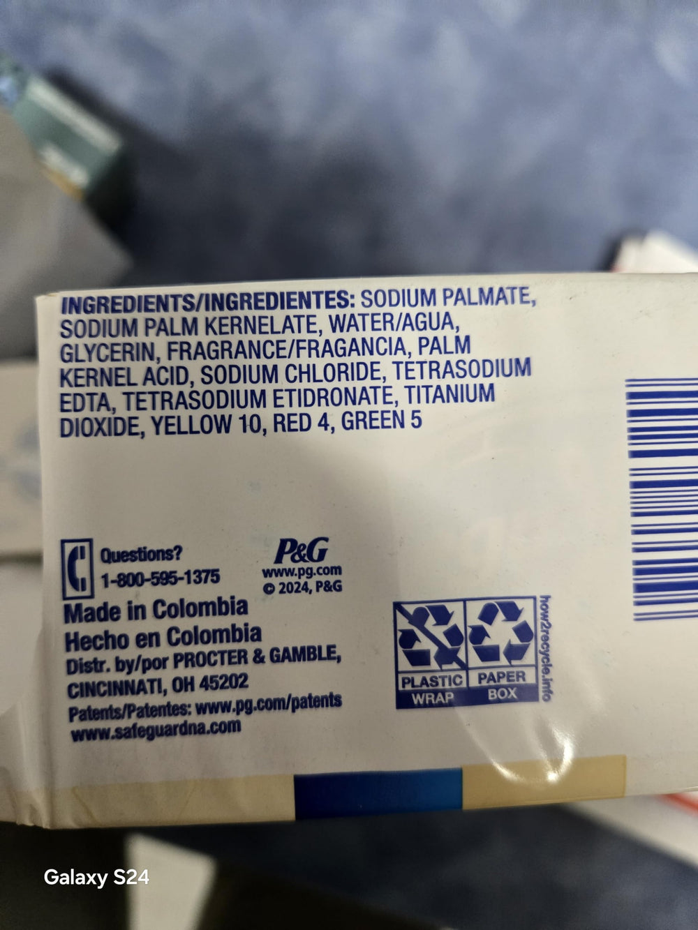 Safeguard label and ingredients panel emphasizing dermatological endorsement