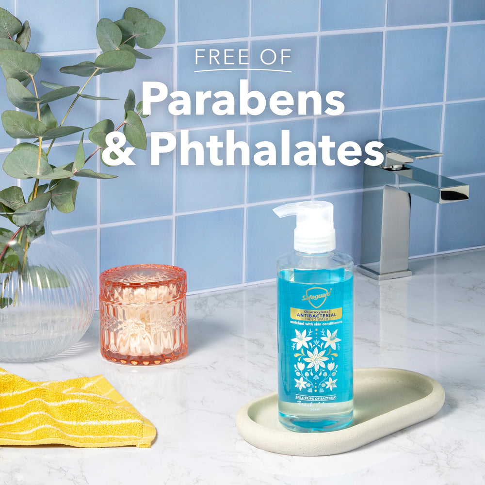 Safeguard at bathroom sink in lifestyle scene showing everyday use benefit