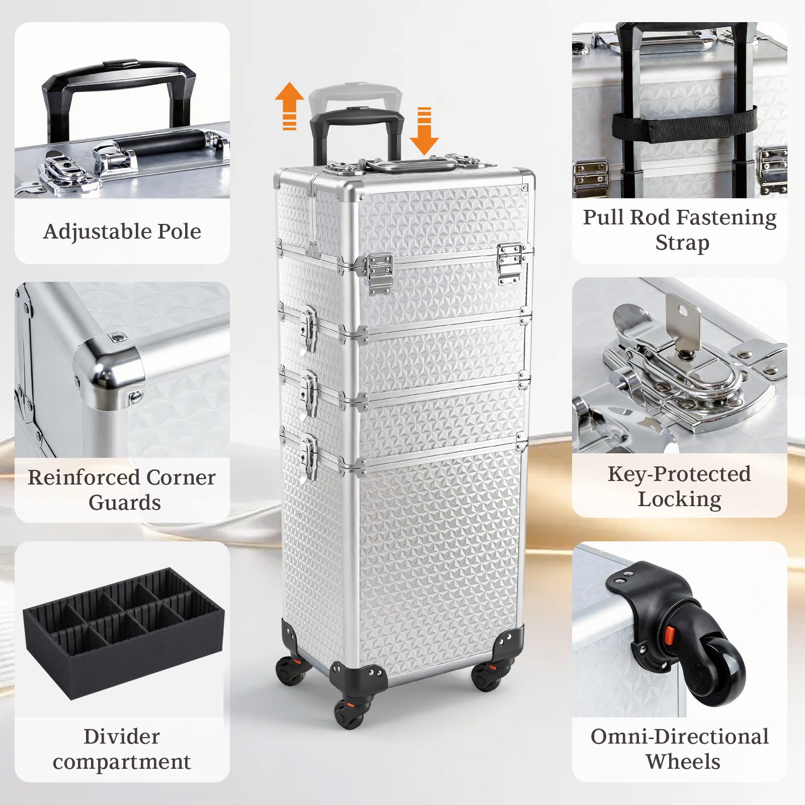 SAFESHOWER aluminum-reinforced corner detail for long-lasting protection