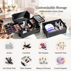 SAFESHOWER bottom compartment holding hairdryer and bulky tools for secure storage