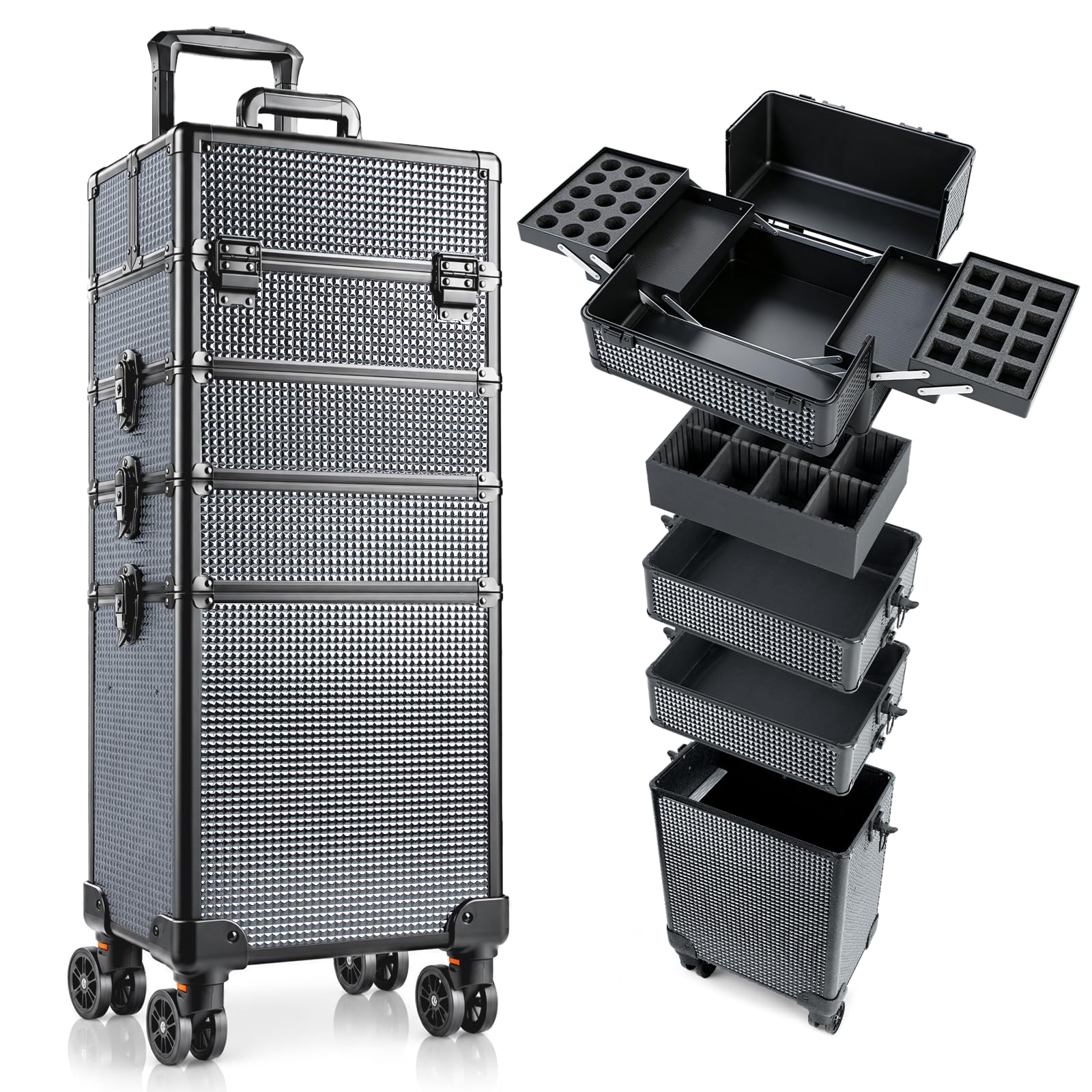 SAFESHOWER front view showing full case and organized compartments for quick access